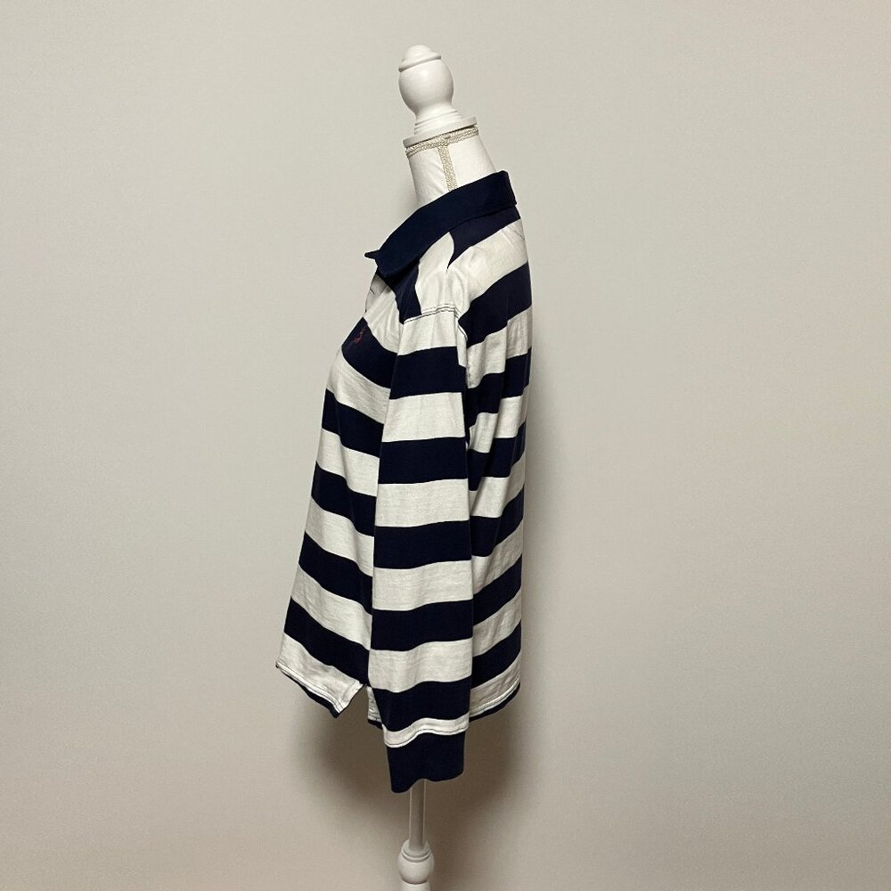 Vintage Polo Ralph Lauren Striped Rugby Boys’ Shirt, Size XL/20, Navy Blue - Picture 4 of 12